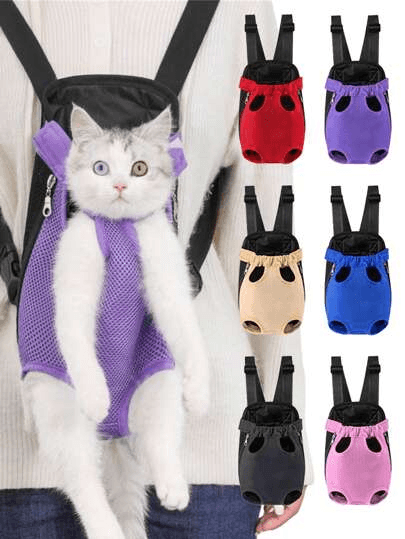 Pet Backpack Adjustable Straps Pet Front Cat Dog Mesh Backpack Pet Shoulders Bag