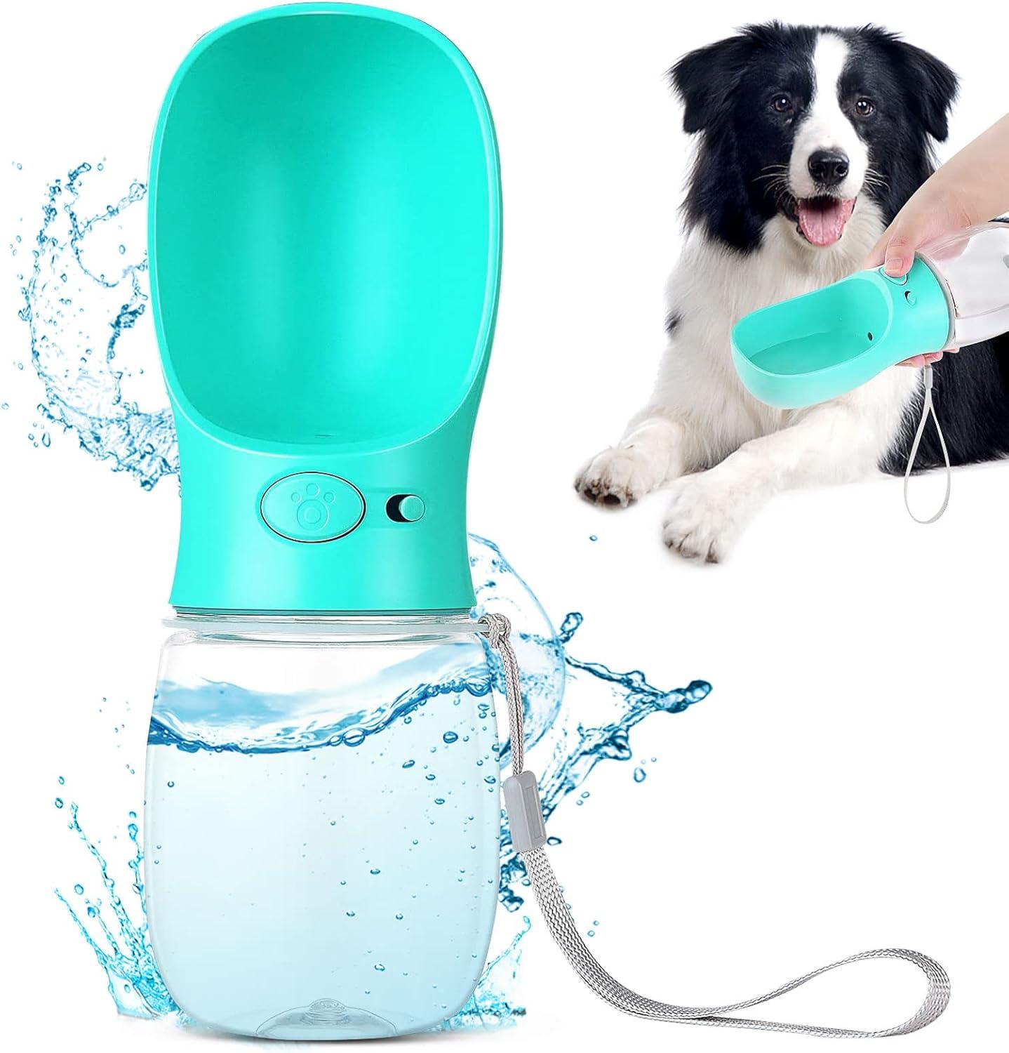 Portable Dog Water Bottle, Leak Proof Dog Water Dispenser, 350ml /12oz Pet Travel Water Bottle for Pets Outdoor Walking, Hiking, Travel, Food Grade Plastic