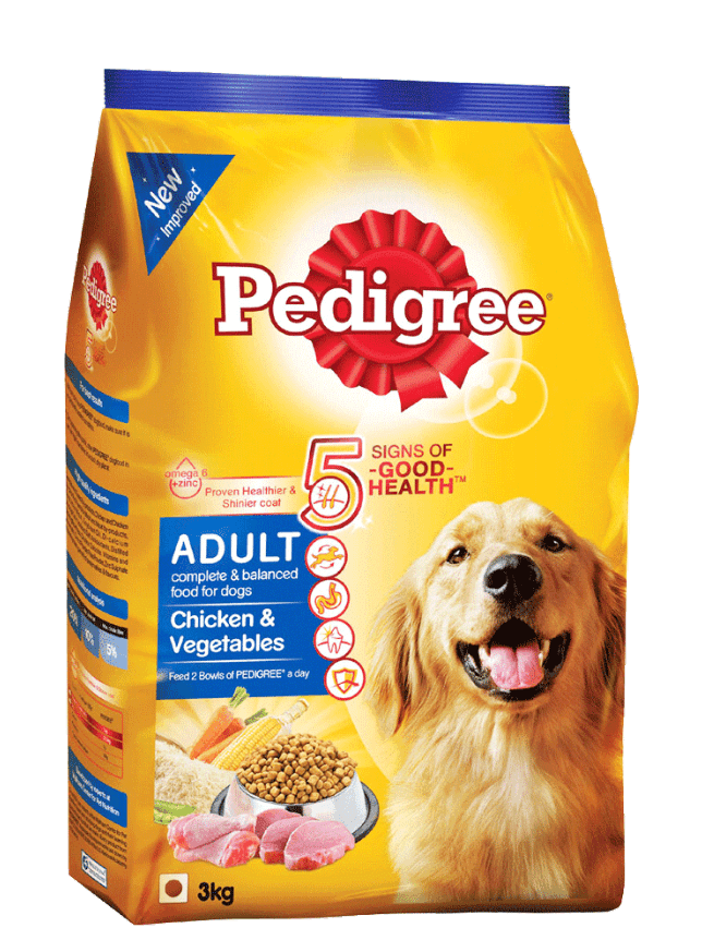 Pedigree Adult Dog Dry Food Chicken & Vegetables 3kg (Thailand)