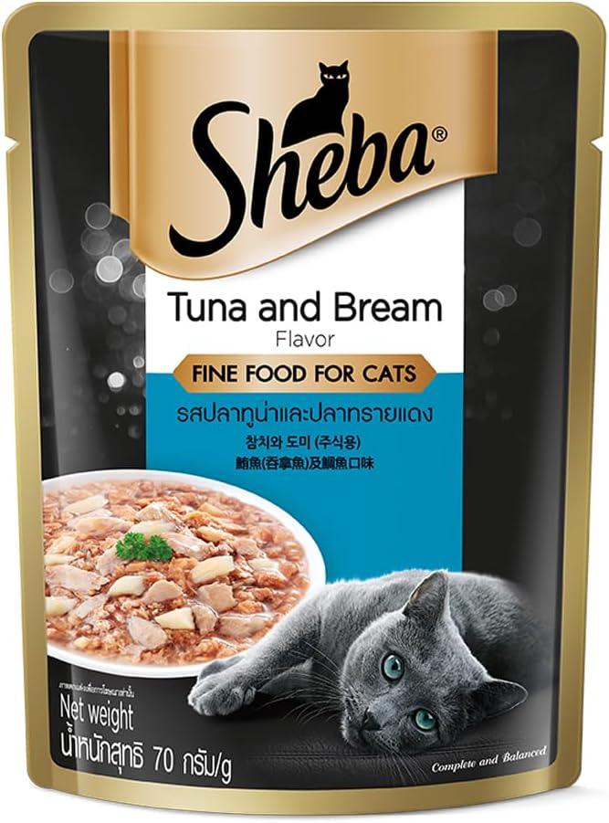 Sheba Fine  Premium Loaf Fine Wet Cat Food for Adult in Tuna & Bream 70g