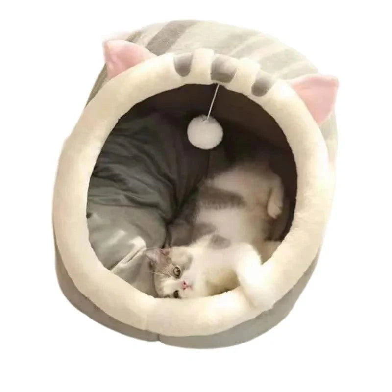 Cat Bed Four Seasons Universal Cozy Kitten Lounger Cushion Small Dog Teddy Removable Bed Cat House Tent Washable Cave Mat