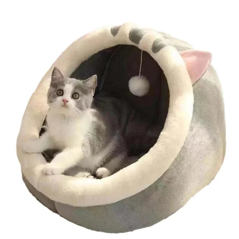 Cat Bed Four Seasons Universal Cozy Kitten Lounger Cushion Small Dog Teddy Removable Bed Cat House Tent Washable Cave Mat