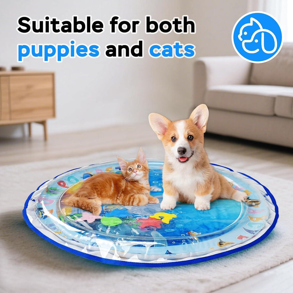 Summer Cooling Pet Water Bed Ice Pad Sleeping Round Mat For Puppy Dogs Cats Pet Kennel Cool Cold Water Sensory