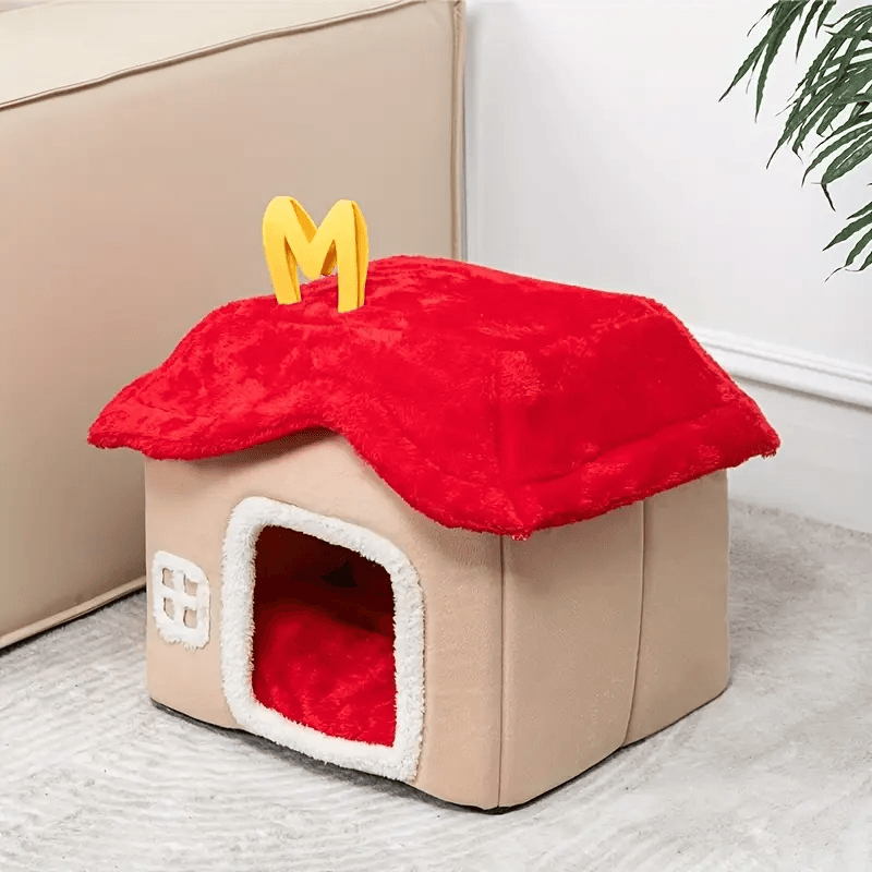 Super Premium Foldable Pet Cat & Puppy Bear Design House with Removable Cushion for All weather