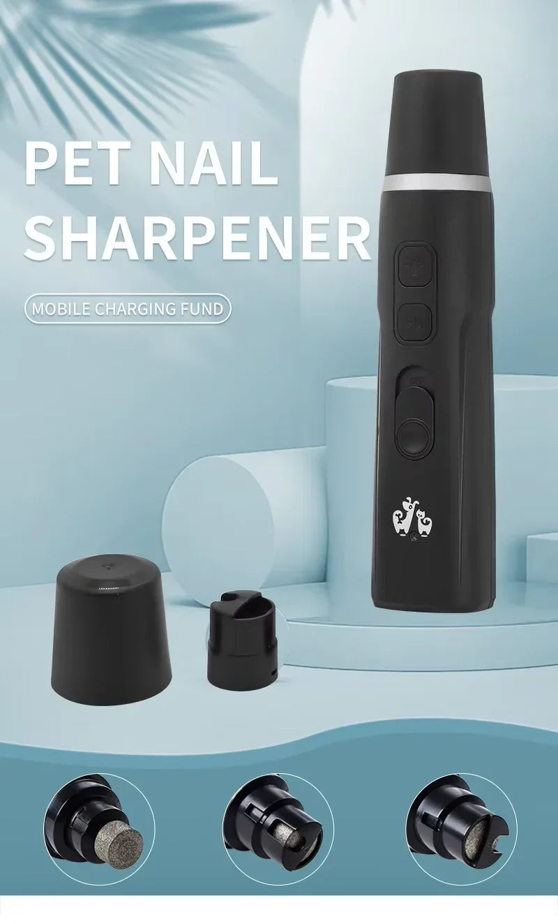 USB Charging Pet Nail Grinder Professional Rechargeable Usb Pet Electric Grinder Led Light Dog and Cat Trimmer