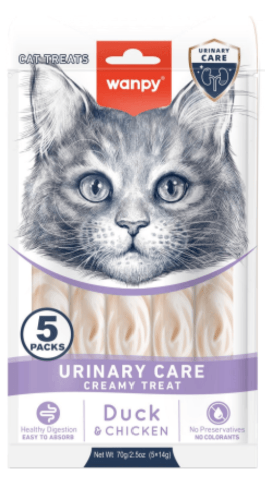 Wanpy Medicated Creamy Cat Treat Urinary Care Duck & Chicken 70gm