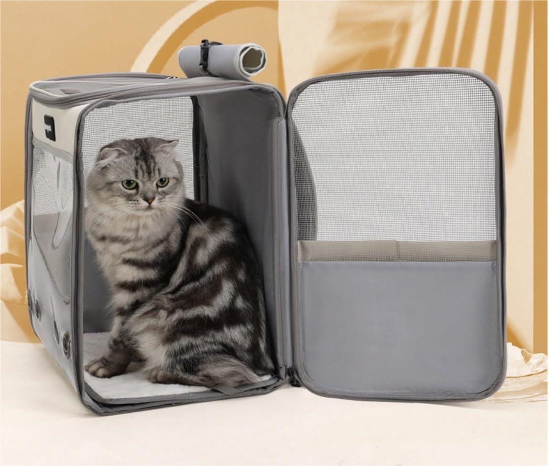 Portable & Durable Spacious Backpack with Transparent Window Carrier Backpack With Inner Safety Leash Cat Bag - Pet Supermarket