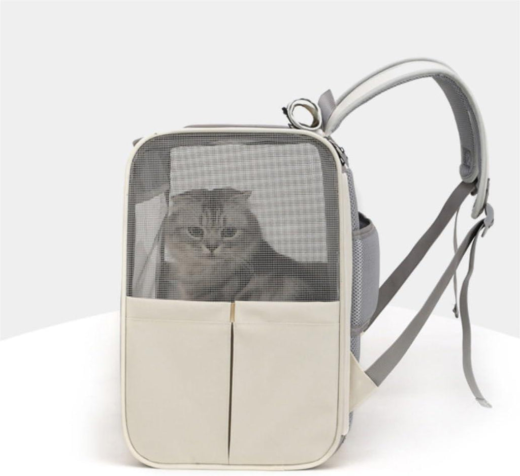 Portable & Durable Spacious Backpack with Transparent Window Carrier Backpack With Inner Safety Leash Cat Bag - Pet Supermarket