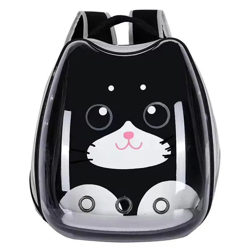 Portable Breathable Pet Carrier Bag, Outdoor Travel Backpack for Cat and Dog, Transparent Space