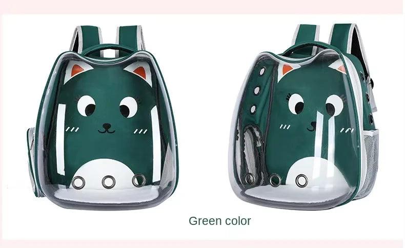 Portable Breathable Pet Carrier Bag, Outdoor Travel Backpack for Cat and Dog, Transparent Space