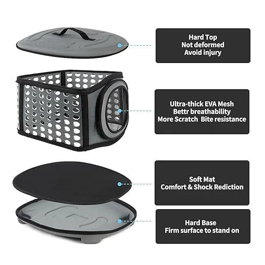 Cat Carrier Large, Foldable Cat Transport Box with Large Space, Cat Travel Bag with Top Opening+Soft Mat,