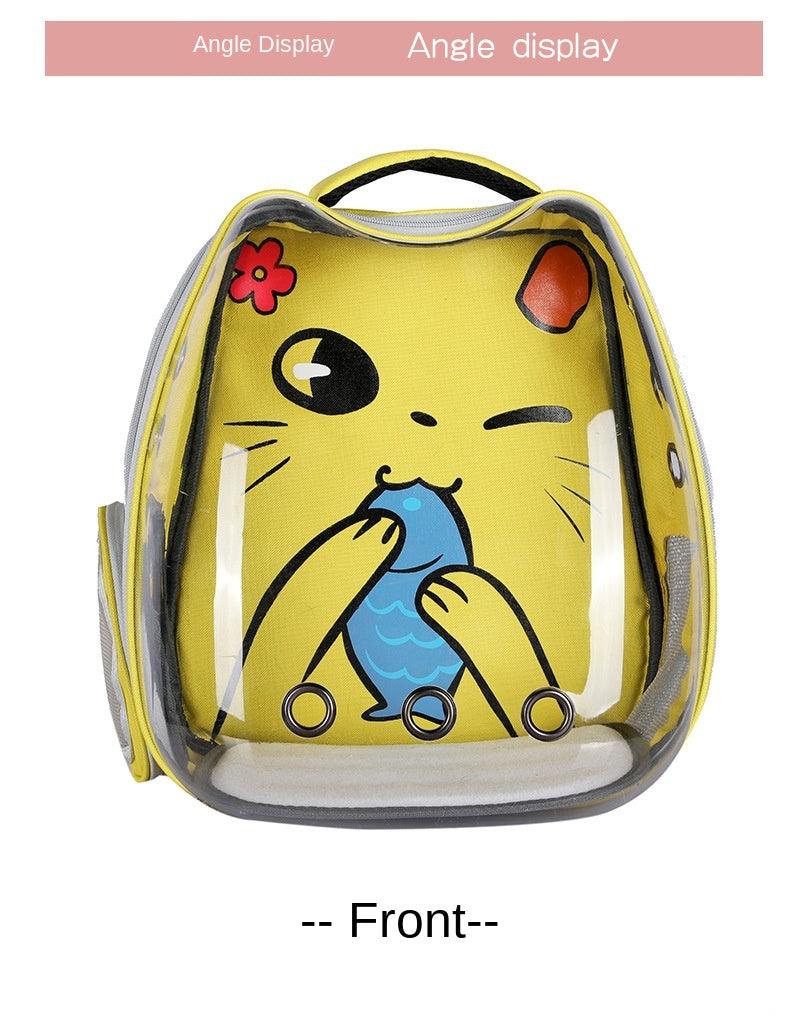 Portable Breathable Pet Carrier Bag, Outdoor Travel Backpack for Cat and Dog, Transparent Space