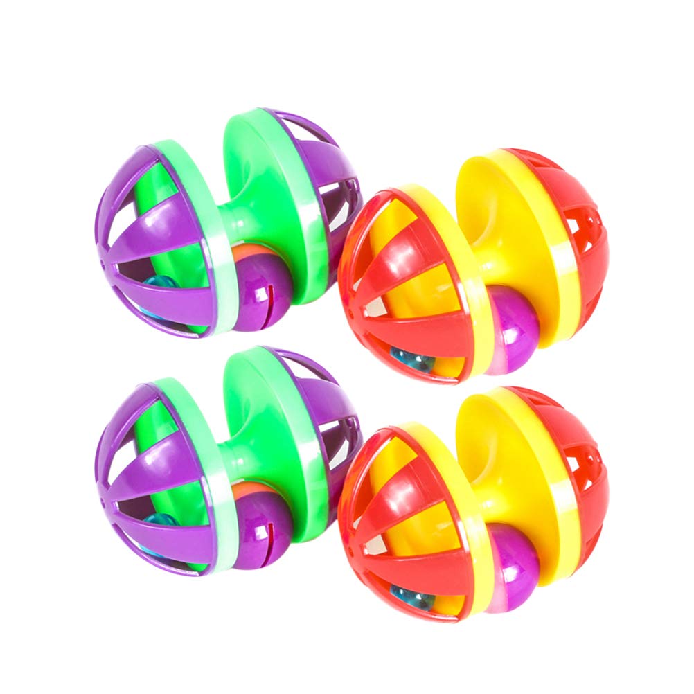 Flmtop Pet Cat Kitten Dumbbell Bell Ball Scratch Training Game Interactive Playing Toy Random Color - Pet Supermarket