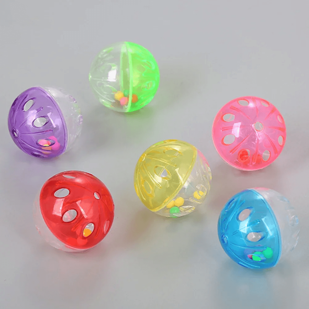 Funny Pet Cat Kitten Bell Chase Hollow Ball Cage Chew Interactive Toy Random Color