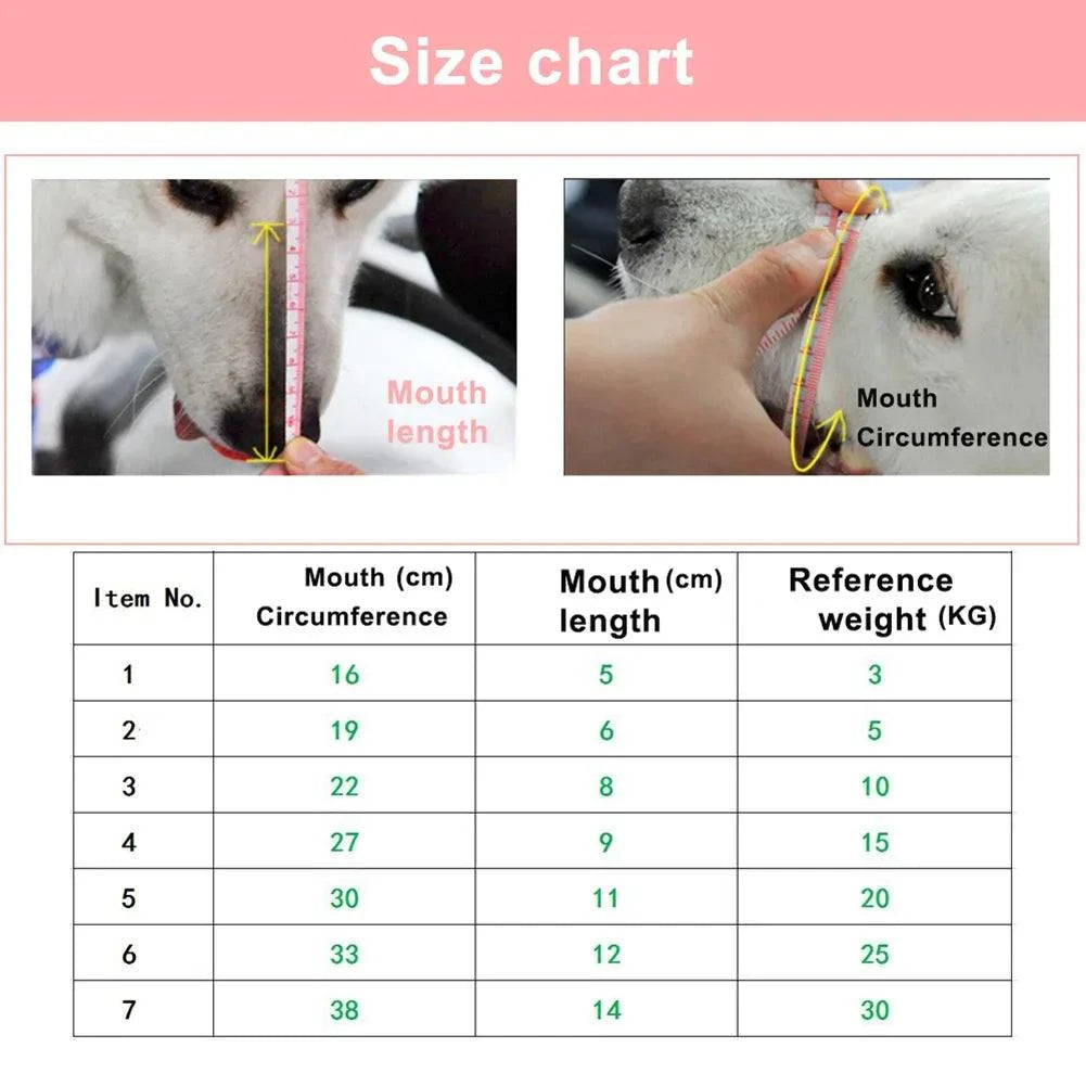 Shulemin Plastic Dog Muzzle,Anti Bite Adjustable Pet Basket Masks,Dogs Training Mouth Cover Mesh Cage