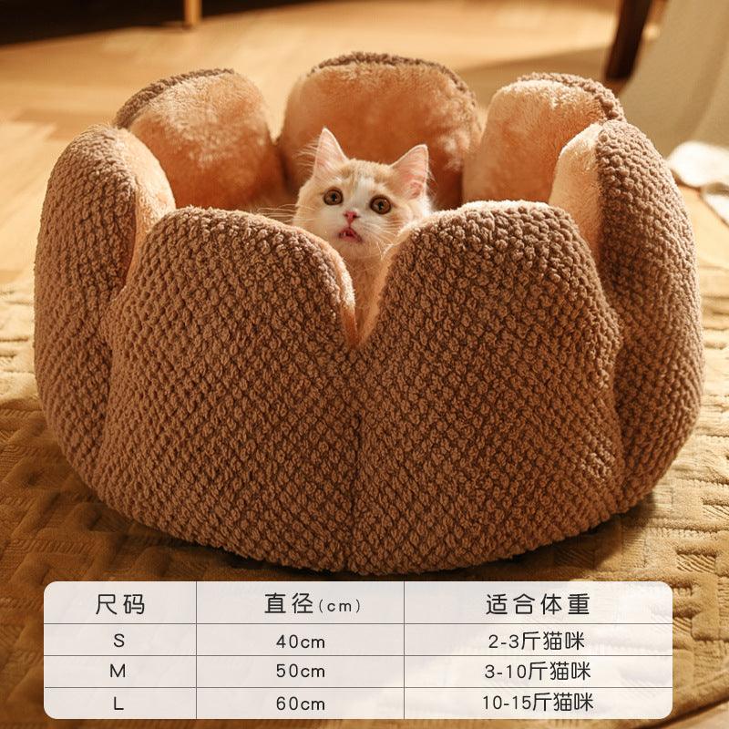 Cactus petal pet bed winter thick warm cat bed sleeping soft dog bed dog mat Washable Pet Dog Cat Bed
