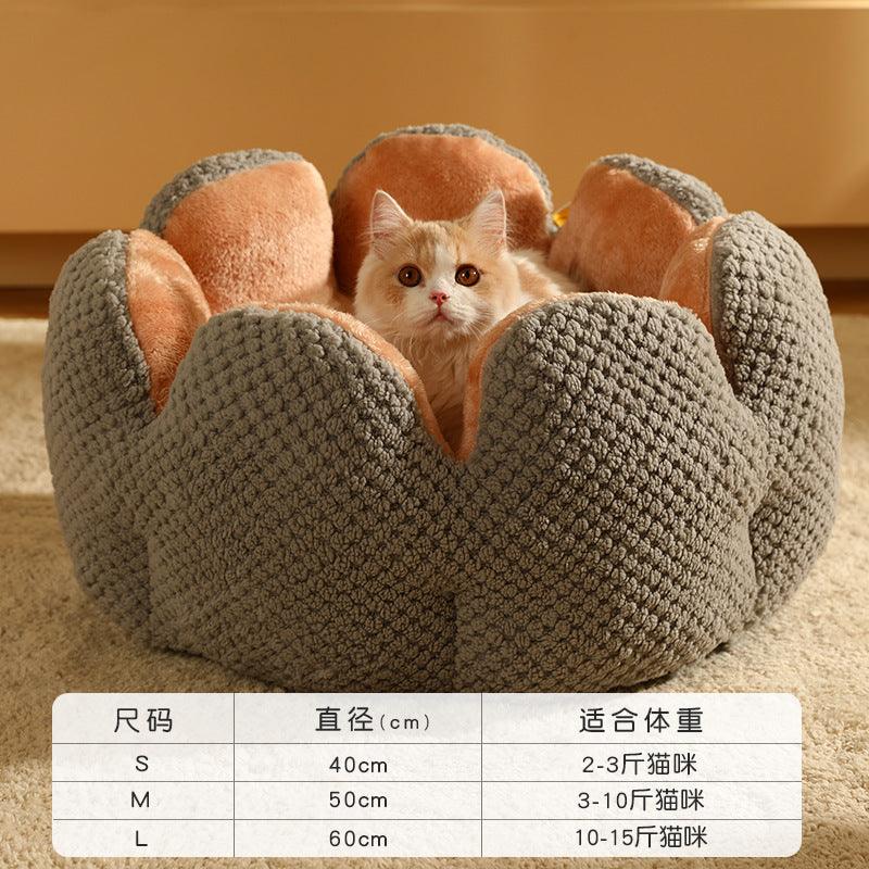 Cactus petal pet bed winter thick warm cat bed sleeping soft dog bed dog mat Washable Pet Dog Cat Bed