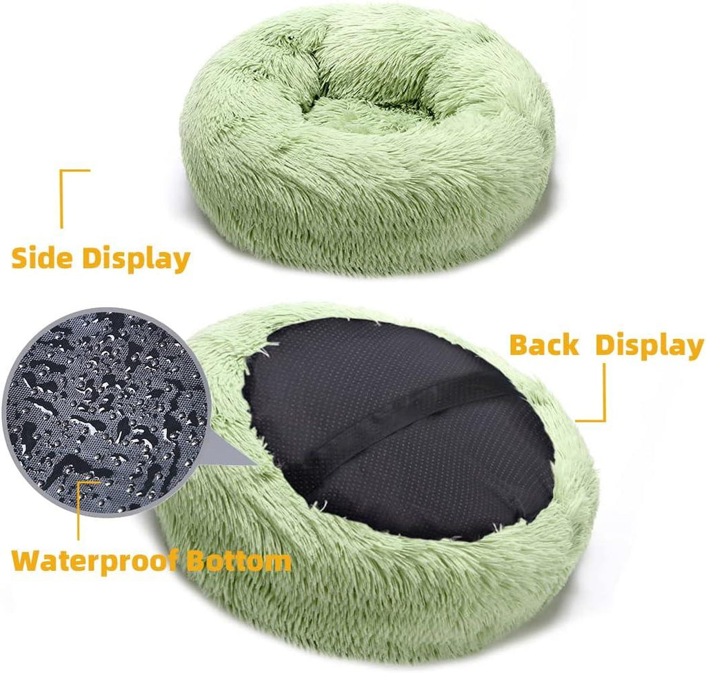 Cat Bed, Washable, Fluffy, Mint Green, Round Dog Bed, Dog Cushion, Soft Plush Doughnut Pet Bed for Cats, Dogs, Soft, Warm Pet Sofa (60 cm) - Pet Supermarket