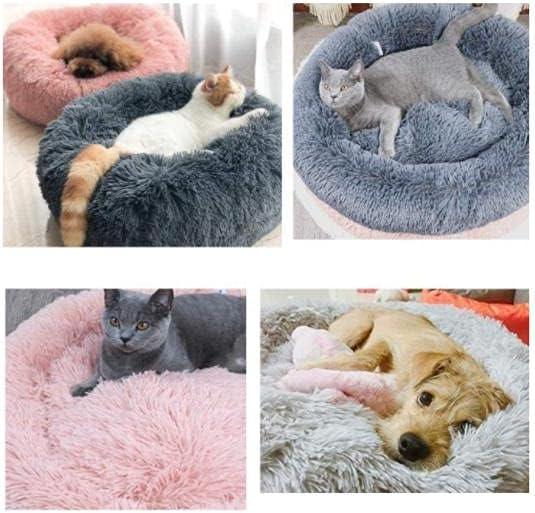 Cat Bed, Washable, Fluffy, Mint Green, Round Dog Bed, Dog Cushion, Soft Plush Doughnut Pet Bed for Cats, Dogs, Soft, Warm Pet Sofa (60 cm) - Pet Supermarket