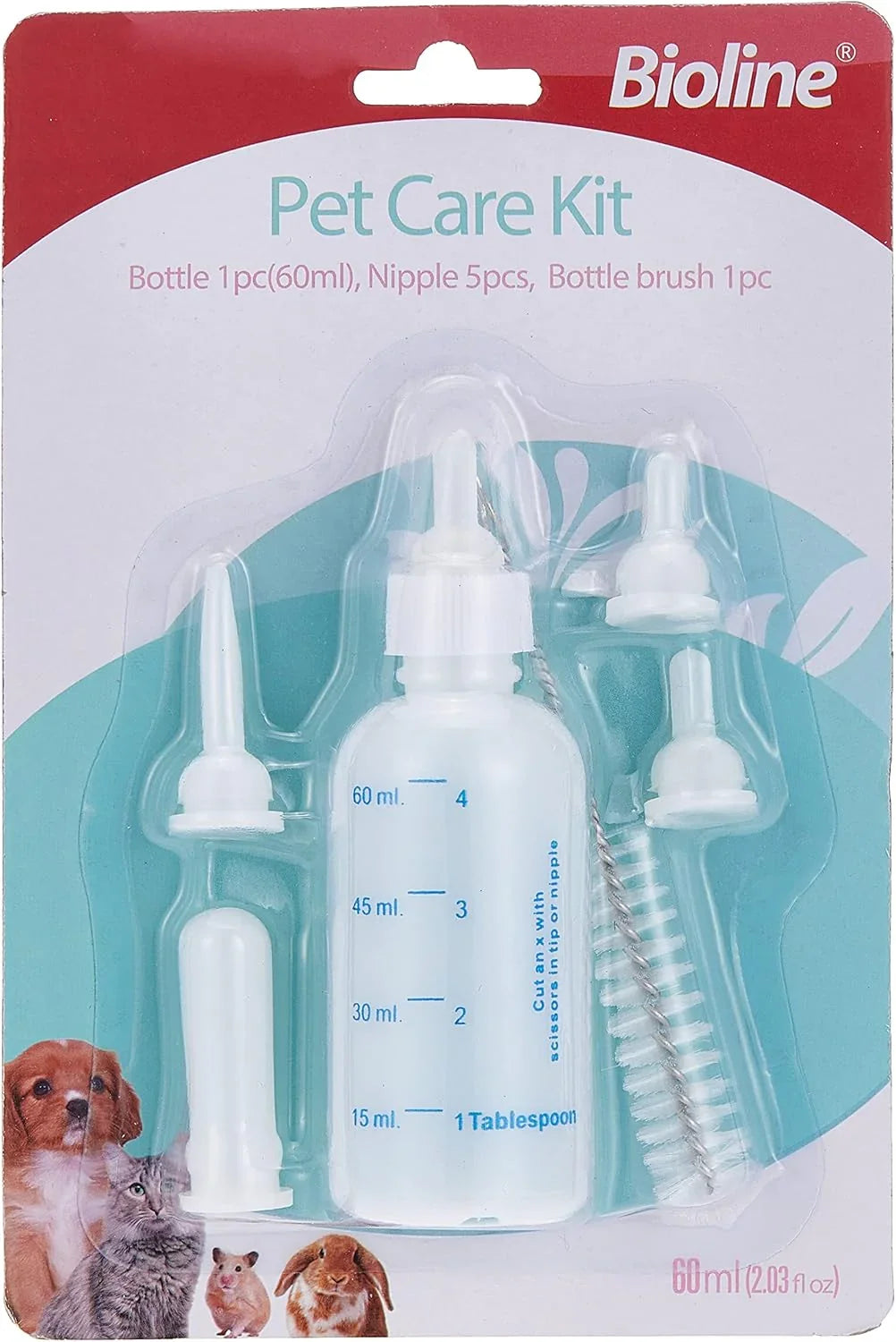 Bioline Feeding Bottle Nursing Bottle Kit 60 ml, Multicolor Feeder Kit Feeder