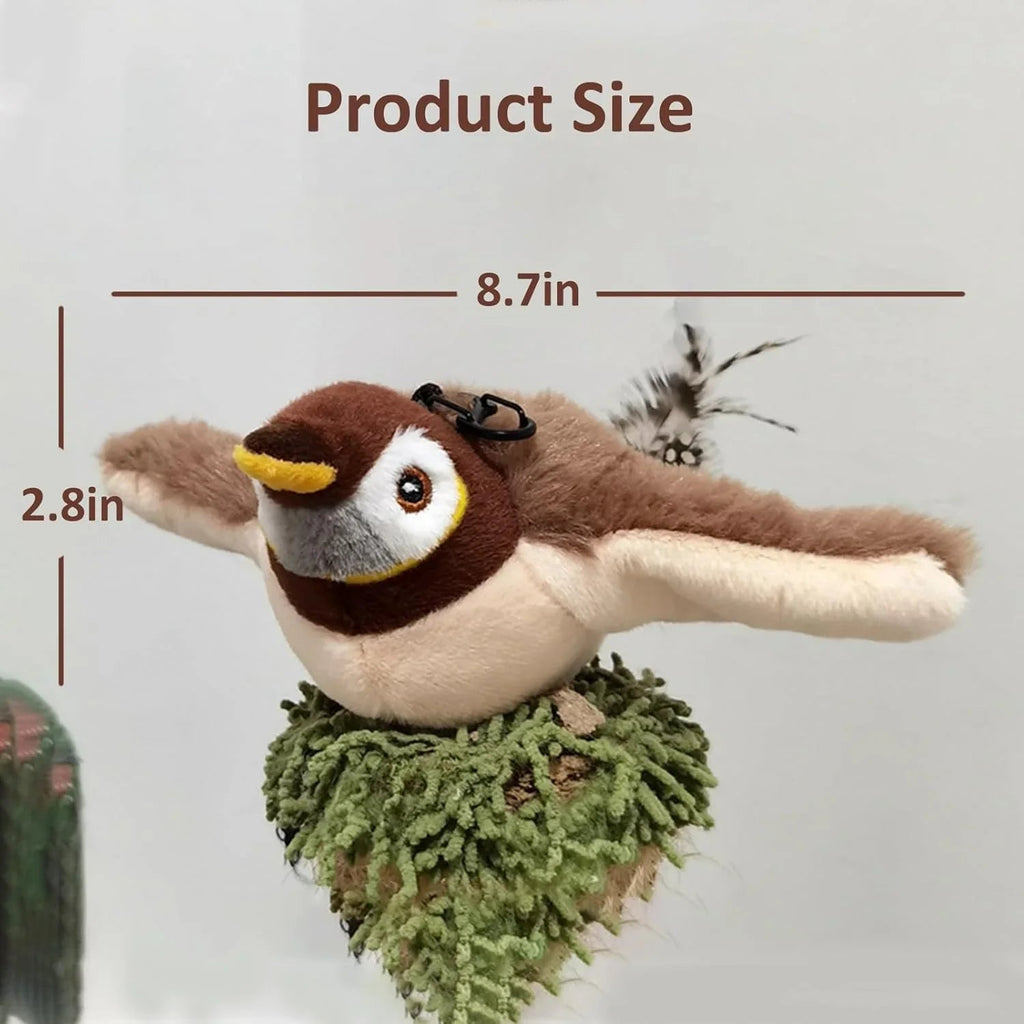 Pet Cat Interactive Toys, Rechargeable Chirping Flapping Bird (no Flying) with Catnip for Indoor Cats, Touch Activated Plush Toys - Pet Supermarket