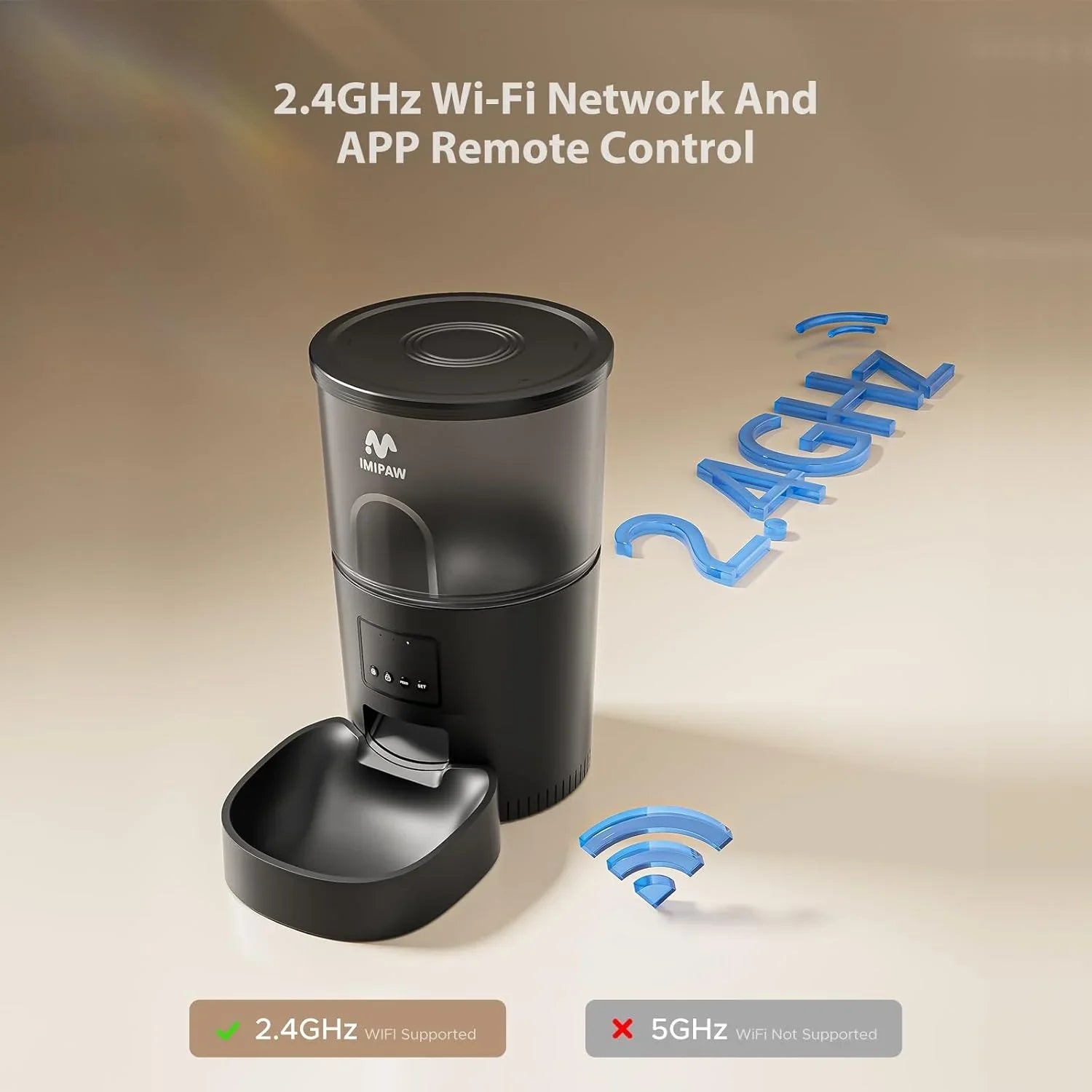 Automatic Cat Food Dispenser, WiFi Cat Feeder with APP Remote Control for Dry Pet Food, Programmable Timer, Dual Power Supply, Slow Feeder for Cats & Small Dogs - Pet Supermarket