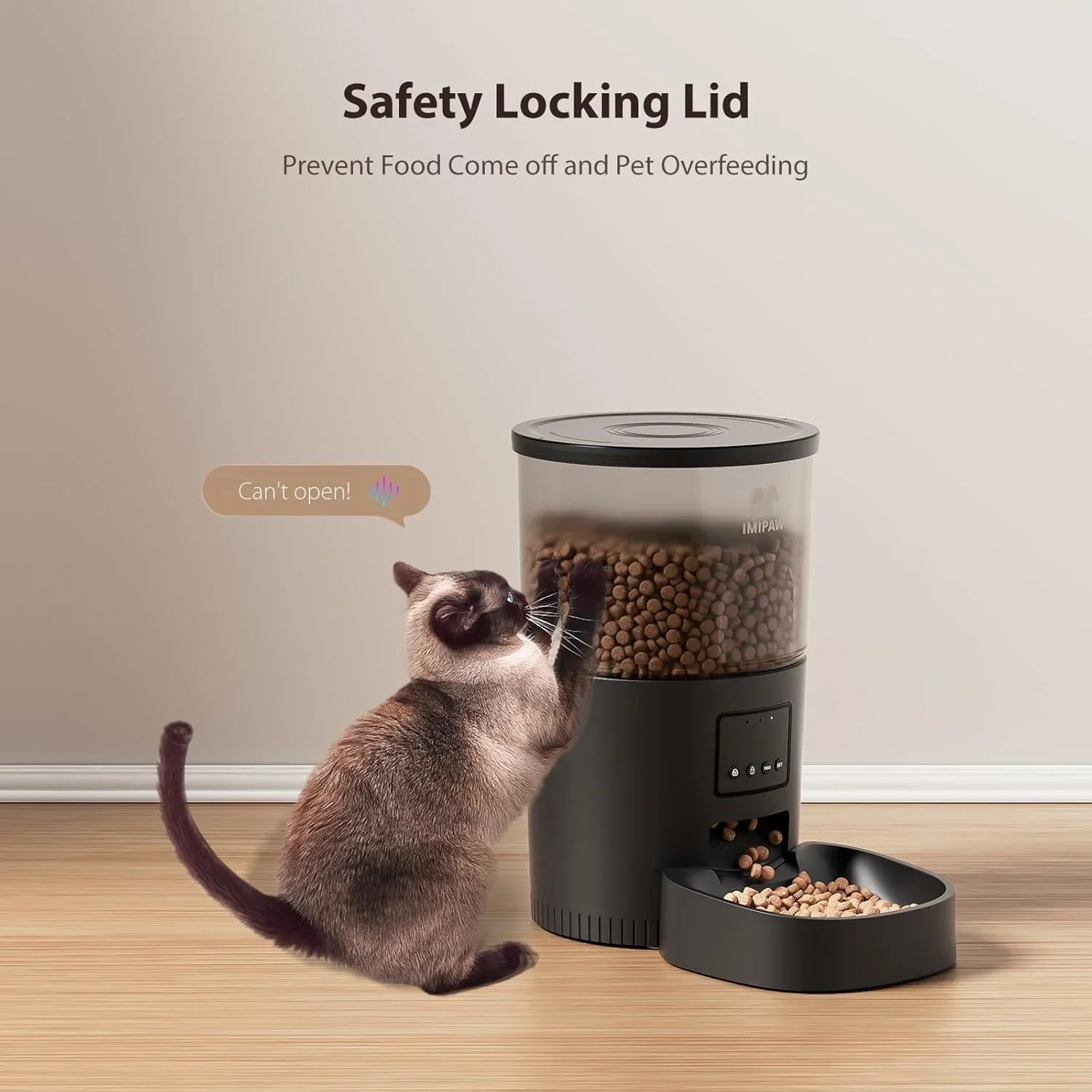 Automatic Cat Food Dispenser, WiFi Cat Feeder with APP Remote Control for Dry Pet Food, Programmable Timer, Dual Power Supply, Slow Feeder for Cats & Small Dogs - Pet Supermarket