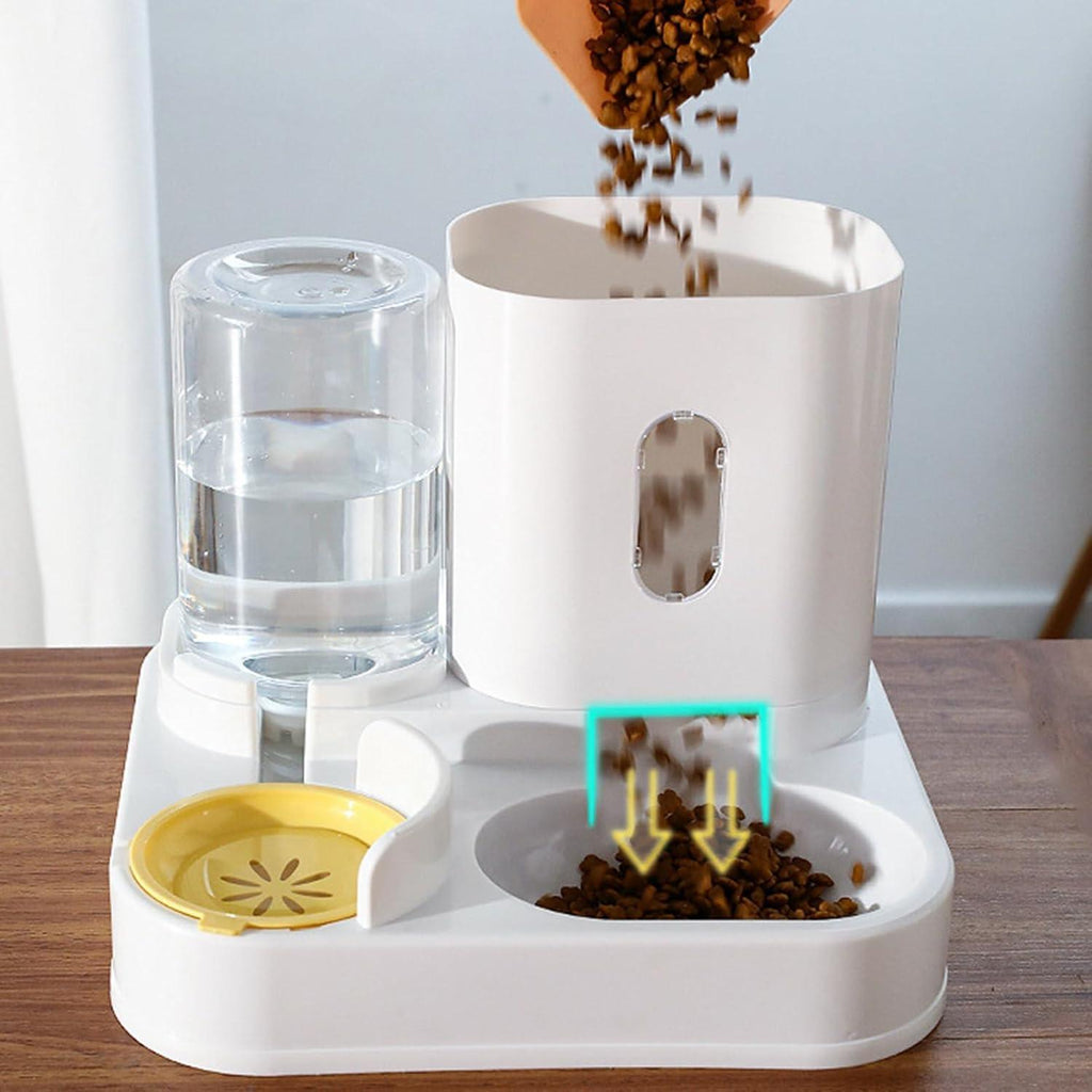 Convenient Pet Food Water Dispenser Large Capacity Feeder Automatic Gravity Cat Dog Food Bowl - Pet Supermarket