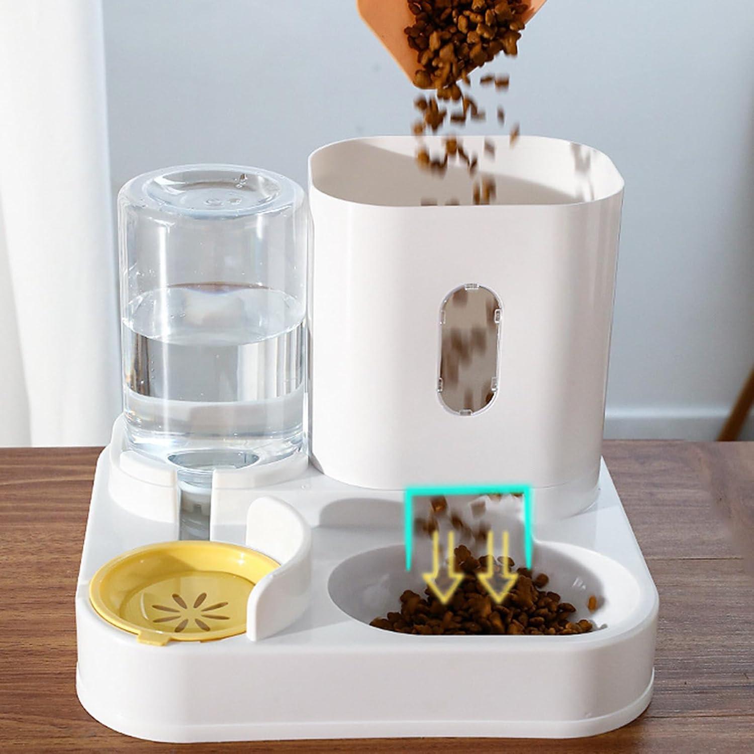 Convenient Pet Food Water Dispenser Large Capacity Feeder Automatic Gravity Cat Dog Food Bowl - Pet Supermarket