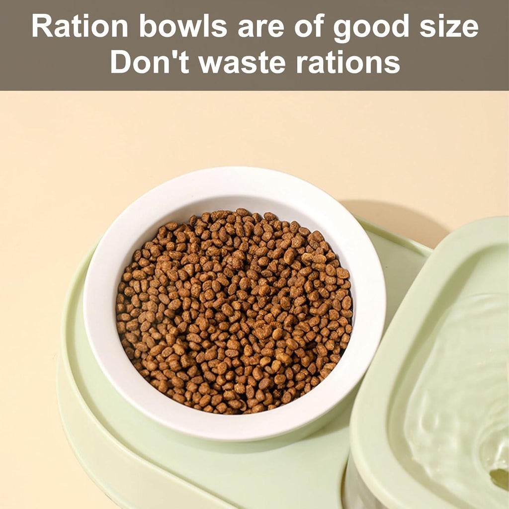 Elevating Cats Bowl Automatic Water Fountain Food Bowl AntiVomiting Dog Feeding Bowl Food Container for Small Dog Cats - Pet Supermarket