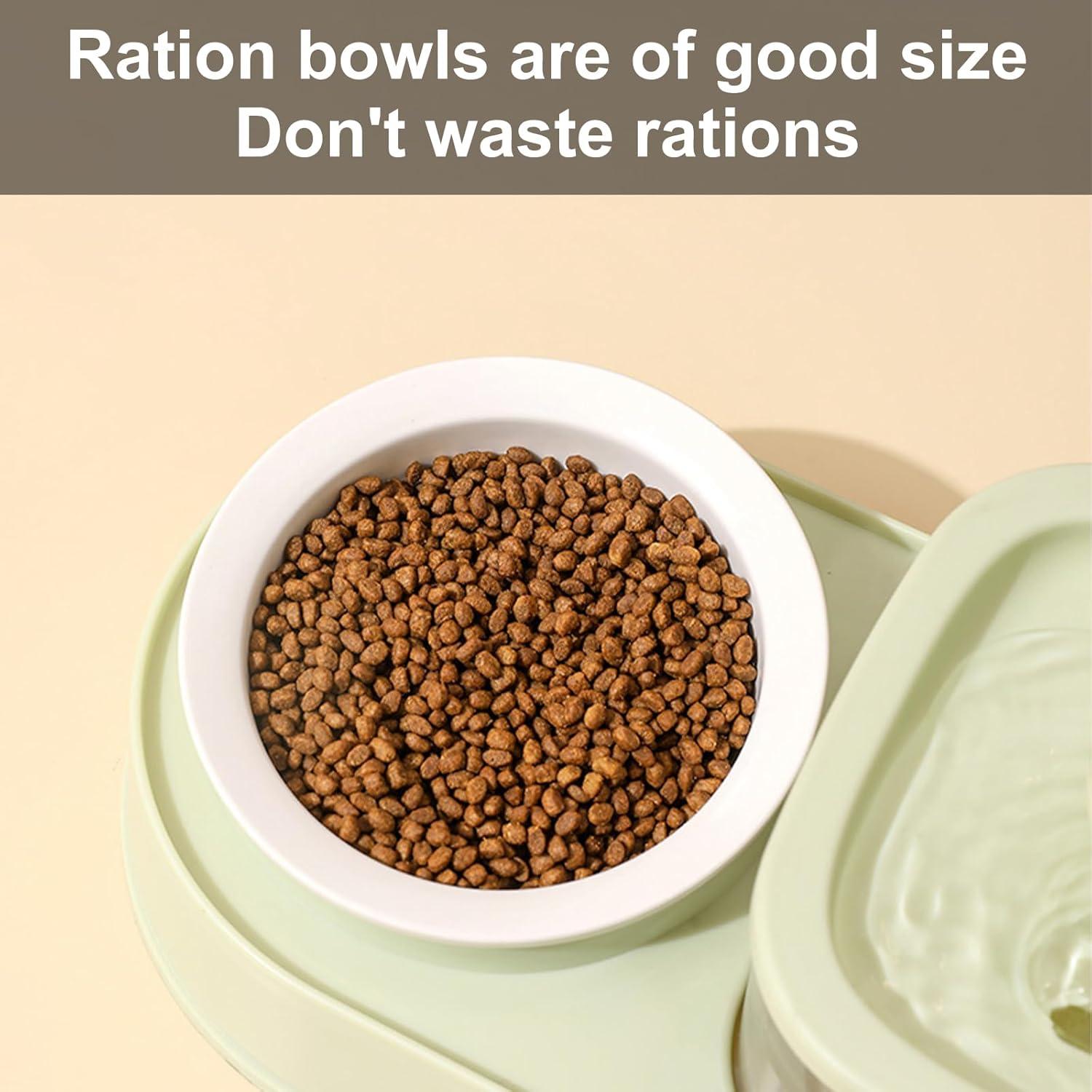 Elevating Cats Bowl Automatic Water Fountain Food Bowl AntiVomiting Dog Feeding Bowl Food Container for Small Dog Cats - Pet Supermarket