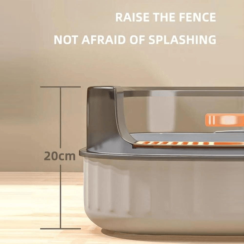 Large Capacity Cat Litter Box Semi-closed Sand Box for Cats Toilet Anti Splash Cat Tray - Pet Supermarket