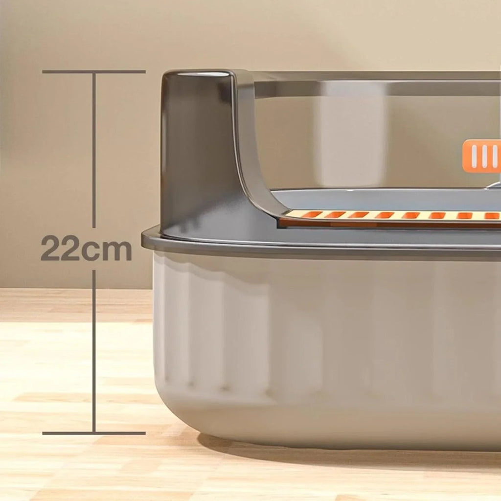 LHX Cat Litter Box Extra Large Fully Open Cat Toilet Semi-enclosed Cat Litter Box Suitable for Large and Multiple Cats Easy to Clean High Wall Side Cover Cat Litter Box 40 * 60 * 22cm, - Pet Supermarket