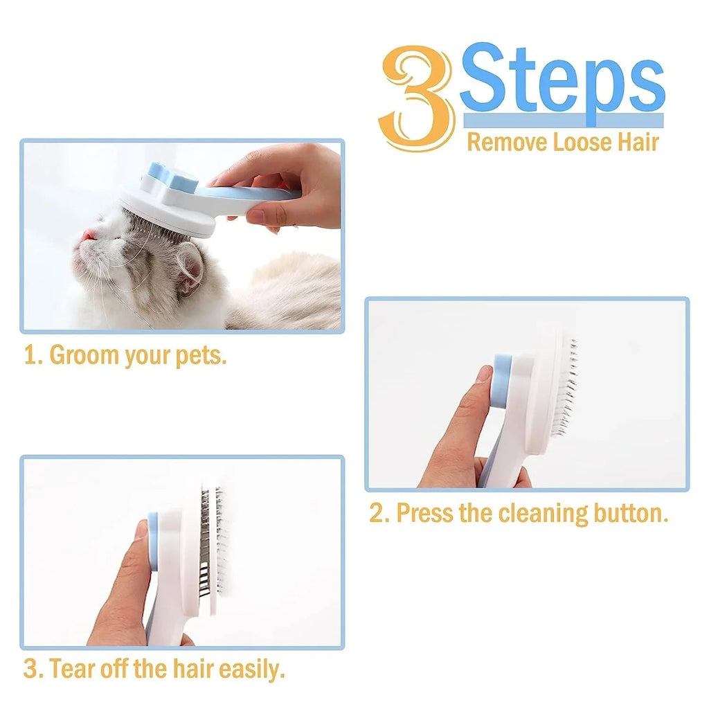 Dogs and Cats Pet Grooming Tool Dog Hair Cleaner Brush Comb Shedding Trimming Self Grooming Brush - Pet Supermarket