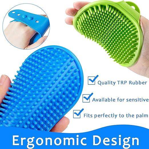 Dog Grooming Brush, Premium Pet Bath Brush, Soothing Massage Rubber Comb, Adjustable Ring Handle, Random Color - Pet Supermarket