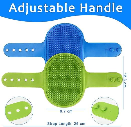 Dog Grooming Brush, Premium Pet Bath Brush, Soothing Massage Rubber Comb, Adjustable Ring Handle, Random Color - Pet Supermarket