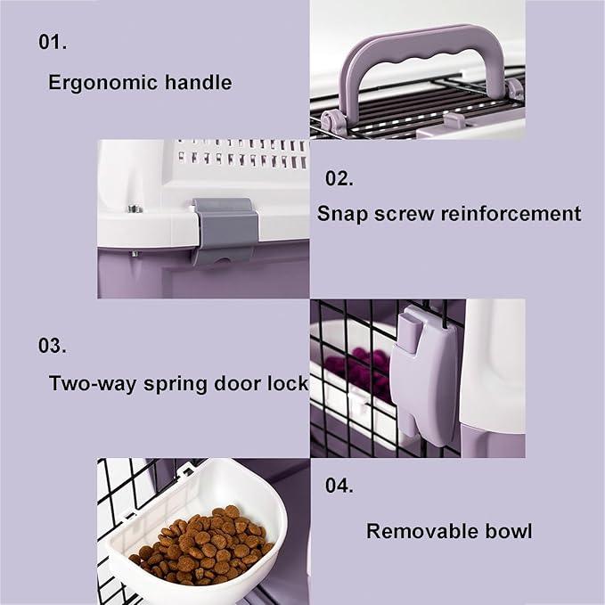 Hard-Sided Two-door Pet Carriers Ideal for Small Dogs, Cats & Other Small Animals Carry Cage - Pet Supermarket