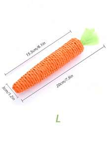 1pc Cat Toys, Pet Chew Toys, Cute Interactive Cat Toy with Carrot-Shaped Paper Rope, Stress Relief Bell, Durable