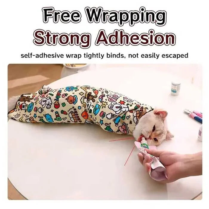 Cat Beauty Wrap - Pet Protective Cover - Cat Wrapping Cloth for Feeding, Scratch Prevention, Escape Protection, Cleaning Pet - Feline Grooming Towel - Pet Supermarket