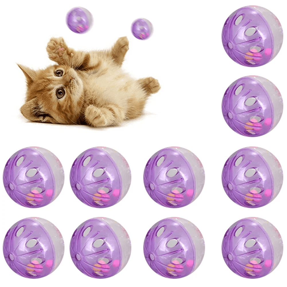 Funny Pet Cat Kitten Bell Chase Hollow Ball Cage Chew Interactive Toy Random Color