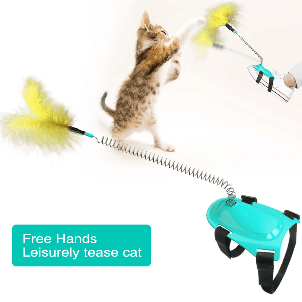 Interactive Cat Feather Toys, Cat Toys for Indoor Cats, Cat Toys with Collar, Self Excited Neck Interactive Teaser - Pet Supermarket