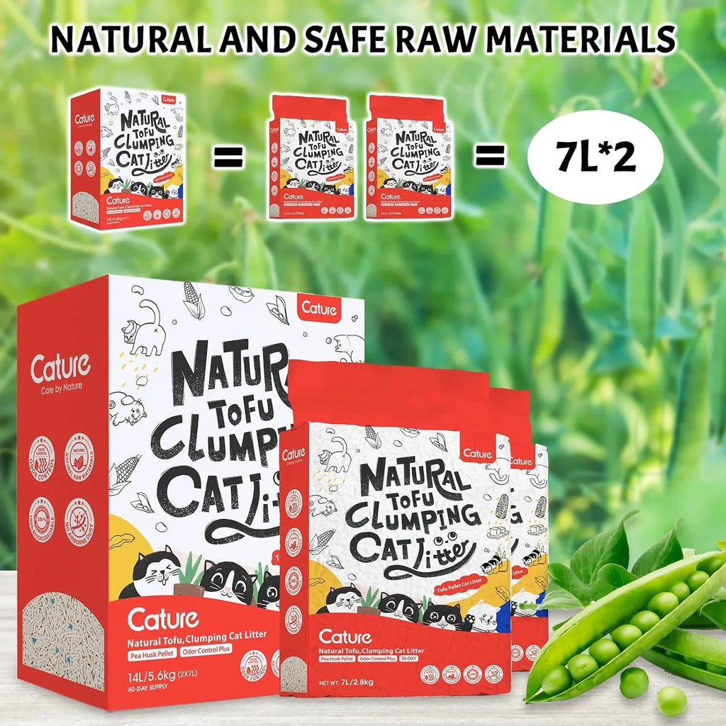 Destiny Cature Natural Tofu Mix Clumping Cat Litter Tofu and Zeolite 14L/5.6 kg Flushable Clumping Tofu Pellets - Pet Supermarket