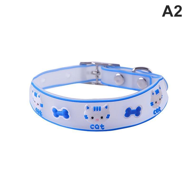 Luminous Silicone Cat Collar, Adjustable Cat Collar, Breakaway Safety Kitten Collar With Bell