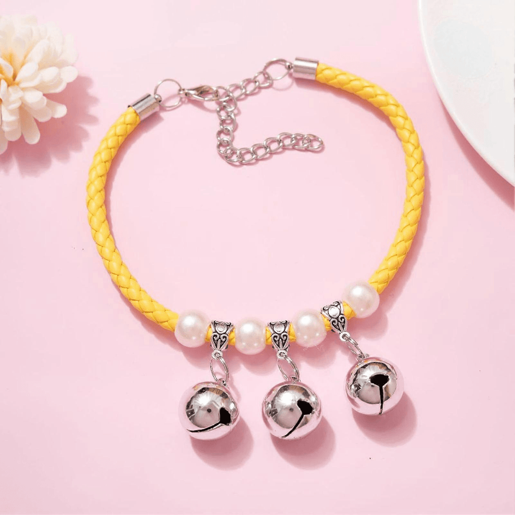 Stylish Triple Bell Adjustable Pet Collar with Removable Bell Pendant for Cats