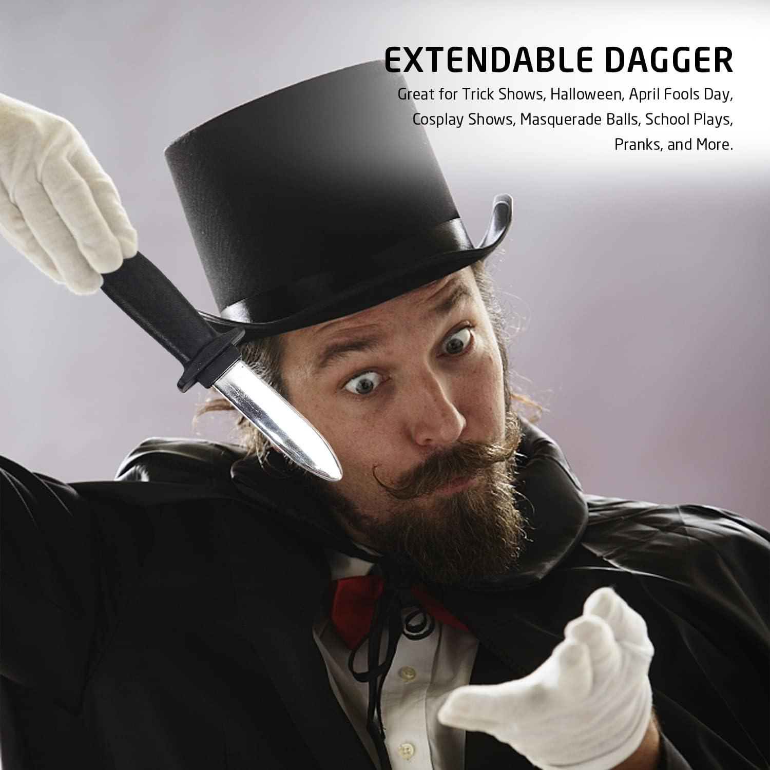 Plastic Retractable Knife, Trick Prank Toy Knife, Prank Fake Dagger Knife, Magic Disappearing Bayonet - Pet Supermarket