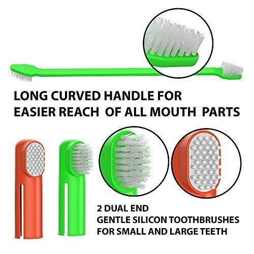 3 Pcs Soft Cleaning Dental Rubber Finger Toothbrush For Dogs (Multicolored), Manual, Adult - Pet Supermarket