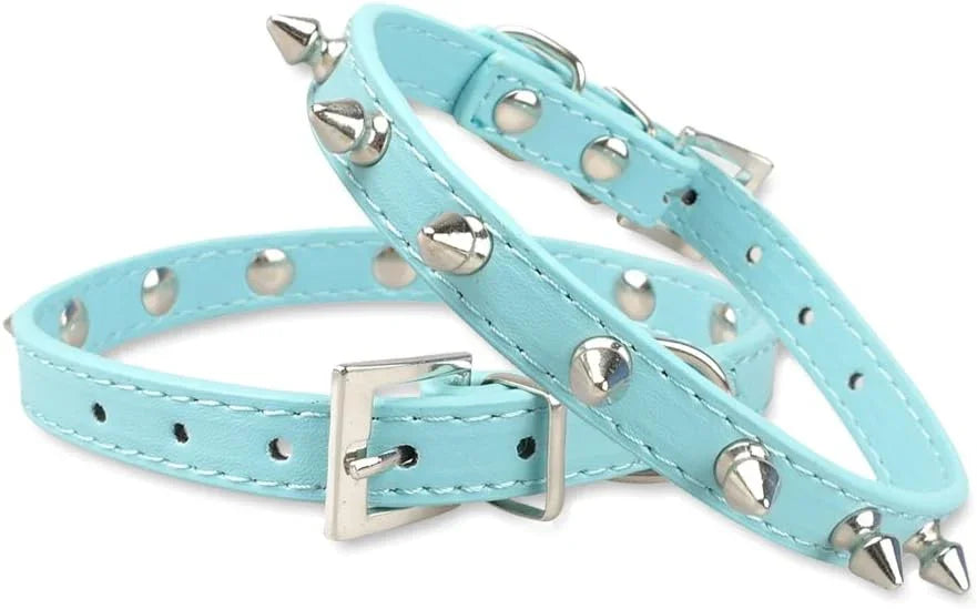 Spike Dog Collar with Spikes, Adjustable Rivet Dog Collar, Genuine Leather Spiked Studded Dog Pet Collars for Cats Puppies Small Medium Large Dogs - Pet Supermarket
