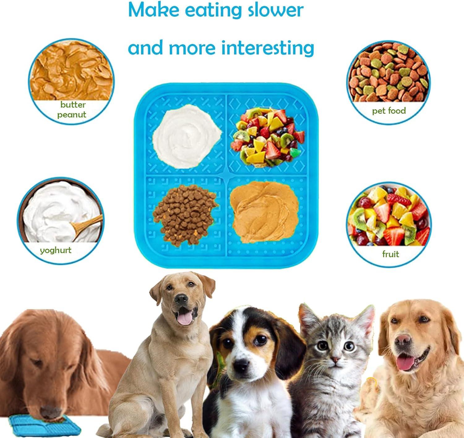 Lick Mat for Dogs Cat Slow Feeder Silicone Licking Pads with Suction Cups for Pet Boredom & Anxiety Relief Nail Trimming Bathing Grooming (5.9‘’) - Pet Supermarket