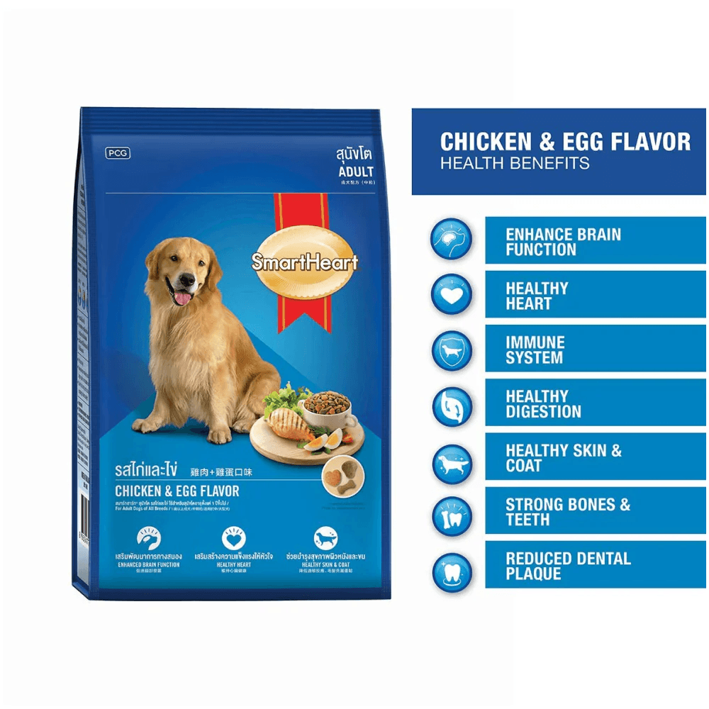 SmartHeart Adult Dog Dry Food Chicken & Egg 3kg