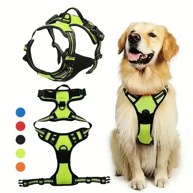 Dog Extra Large Harness Adjustable No-Pull Dog Harness | with Padded Vest and Dual Leash Clips | Prevents Choking and Provides Comfortable Walking Experience - Pet Supermarket